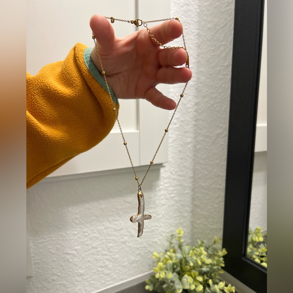 Gold Cross Pendant Necklace